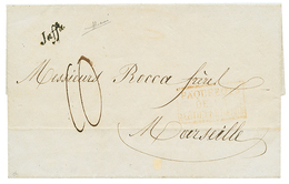 313 1854 Cursive JAFFA + Taxe 10 Sur Lettre Avec Texte Pour La FRANCE. Verso, ALEXANDRIE. RARE Et Superbe. - Other & Unclassified