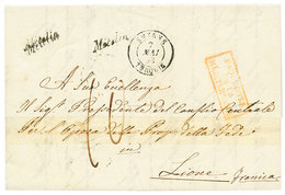 319 1853 Cursive METELIN + Taxe 10 + SMYRNE TURQUIE Sur Lettre Pour La FRANCE. RARE. TB. - Other & Unclassified