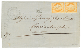 335 "SAMSOUN" : 1872 40c(n°38)x2 Obl. GC 5096 + SAMSOUN TURQ. D'ASIE Sur Lettre Pour CONSTANTINOPLE. Cote 1000€. TTB. - Other & Unclassified