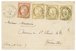 345 YOKOHAMA : 1876 10c + 30c(x3) Obl. YOKOHAMA Bau FRANCAIS Sur Enveloppour La FRANCE. Superbe. - Andere & Zonder Classificatie