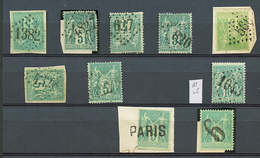 351 OBLITERATIONS JOUR DE L' AN - Superbe Sélection De 10 Timbres (dont N°65) Obl. GROS CHIFFRES(x8)+ Linéaire PARIS + C - Altri & Non Classificati