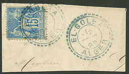 353 15c SAGE Obl. EL-GOLEA ALGER Sur Fragment. TTB. - Andere & Zonder Classificatie