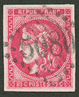 356 80c BORDEAUX TB Nuance Rose Fonçée Obl. GC 5080 D' ALEXANDRIE. Infime Clair. Signé SCHELLER. TTB. - Andere & Zonder Classificatie