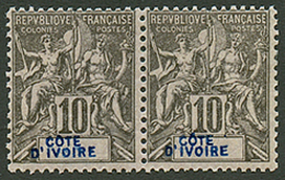 402 COTE D' IVOIRE : Paire 10c(n°5) Neuve ** Avec Légende COTE D' IVOIRE Trés Déplacée. Superbe. - Autres & Non Classés