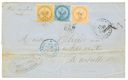 426 1869 AIGLE 10c + 20c+ 40c TTB Margés Sur Lettre De POINTE-A-PITRE GUADELOUPE Pour La FRANCE. TB. - Andere & Zonder Classificatie