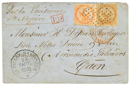 446 1863 AIGLE 10c + 40c + Grand Cachet ST PIERRE MARTINIQUE Sur Enveloppe Pour La FRANCE. Superbe. - Other & Unclassified