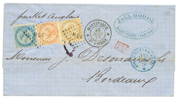 448 1870 AIGLE 10c + 20c+ 40c Obl. MQE + MARTINIQUE ST PIERRE Sur Lettre Pour La FRANCE. Superbe. - Other & Unclassified