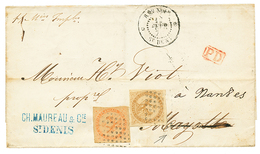 461 "REUNION Pour MAYOTTE" : 1870 10c + 40c AIGLE Obl. 64 Pts + REUNION ST DENIS Sur Lettre Pour MAYOTTE Réexpédié à NAN - Sonstige & Ohne Zuordnung