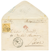 466 1872 10c AIGLE TB Margé Obl. 64 Pts + REUNION ST DENIS Sur Enveloppe (non Fermée) Pour PARIS. Affrt Trés Rare à 10c  - Other & Unclassified