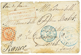 468 1863 40c AIGLE Obl. Losange De 64 Points Bleus + Grand Cachet ST LOUIS SENEGAL (rare) + AFFRANCHISSEMENT INSUFFISANT - Other & Unclassified