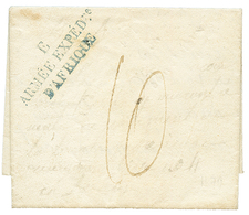 479 1834 E ARMEE EXPEDre D'AFRIQUE En Bleu Sur Lettre Avec Texte De MOSTAGANEM Pour La FRANCE. RARE. TTB. - Autres & Non Classés