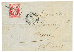 485 1866 80c(n°24) Obl. GC 5051 D' ORAN + MARSEILLE BATEAU A VAP. Sur Lettre Avec Texte De MARSEILLE Pour ORAN. Cachet M - Sonstige & Ohne Zuordnung