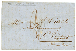 488 1856 Taxe "3" Sur Lettre Avec Texte Daté "WHYDAH" Pour La FRANCE. Origine Trés Rare à Cette Date. TB. - Autres & Non Classés
