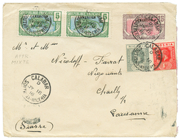 495 1918 Entier Occ. FRANC. 15c + 5c(x2) + NIGERIA 1d+ 2d Obl. CALABAR SOUTHERN NIGERIA Pour La SUISSE. Affrt Mixte Rare - Other & Unclassified