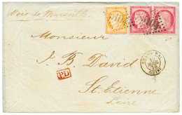 499 "SHANGHAI - Affrt à 2F" : 1875 40c(n°38) + 80c CERES(x2) Obl. GC 5104 + SHANG-HAI CHINE Sur Env. Pour La FRANCE. Dou - Sonstige & Ohne Zuordnung