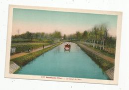 Cp , Bateaux , Péniche , Vierge , Librairie Pinot , 2 Scans , 03, MONTLUCON , Le Canal Du BERRY - Hausboote