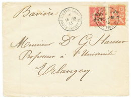 509 "NINGPO" : 19134c S/ 10c + 6c S/ 15c Obl. NINGPO CHINE POSTE FRANCAISE Sur Enveloppe Pour La BAVIERE. Bureau Trés Ra - Other & Unclassified