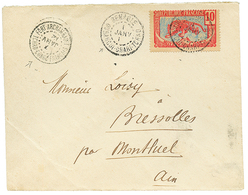 510 1912 MOYEN CONGO 10c Obl. BEHAGLE OUBANGUI-CHARI-TCHAD + FORT ARCHAMBAULT TCHAD CONGO FRANCAIS Sur Enveloppe Pour La - Autres & Non Classés