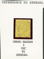 512 "GRAND LAHOU SENEGAL" : COLONIES GENERALES 25c Obl. GRAND-BASSAM SENEGAL. RARETE. TB. - Other & Unclassified