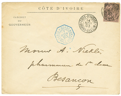 518 "PRECURSEUR" : 1893 COLONIE GENERALE 25c Obl. COTE-D'IVOIRE GRAND-BASSAM Sur Env. Pour La FRANCE. TB. - Other & Unclassified