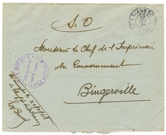 524 "NIANGBO" : 1928 NIANGBO COTE D'IVOIRE + COTE D'IVOIRE CERCLE DE TAGOUANAS En Violet Sur Enveloppe En FRANCHISE MILI - Other & Unclassified