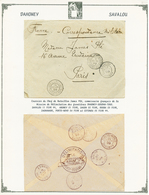 527 1899 SAVALOU + ETABLISSEMENTS DU BENIN LIGNE L N°2 Sur Env. Pour PARIS. Verso, Cachet DELIMITATION /DAHOMEY-SOUDAN-T - Sonstige & Ohne Zuordnung