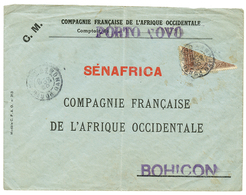 533 1920 Demi Timbre 50c Obl. PORTO-NOVO Sur Enveloppe Commerciale Pour BOHICON. Pas Courant. TB. - Autres & Non Classés