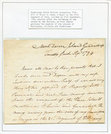 538 Occupation Anglaise : Lettre(texte Seulement) Daté MONT DESIRE ISLAND GUADALOUPE 21 Sep 1794 écrite Par Le Major ROS - Altri & Non Classificati