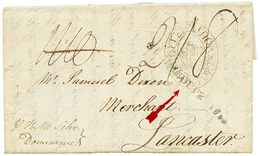 540 3ème Occupation Anglaise : GUADELOUPE 1810 (Lenain N°4) Faible + SHIP LETTER PORTSMOUTH + "H.M.S DOMINIQUE" Sur Lett - Altri & Non Classificati