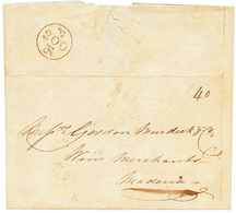 542 1816 Taxe 40 Portuguaise Sur Lettre Avec Texte Daté "GUADELOUPE 1 Fevrier 1816" Pour MADEIRA. TTB. - Autres & Non Classés