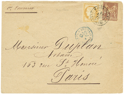 556 "CAPESTERRE" : 1878 CG 15c CERES(n°19 = 120€ Détaché) TB Margé +20c SAGE Obl. GUADELOUPE CAPESTERRE Sur Enveloppe Po - Altri & Non Classificati