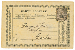 562 GUADELOUPE : 1891 CG 10c Obl. Sur CARTE PRECURSEUR Type Special(pd) Pour MOULE. TB. - Altri & Non Classificati