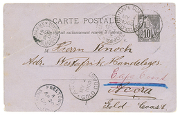 565 "BOFFA Via SIERRA-LEONE" : 1900 CG Entier 10c Daté "DOMINGIA RIO PONGO" Obl. BOFFA Via SIERRA LEONE Pour ACCRA, Puis - Other & Unclassified