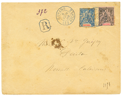 573 "LES ROCHES Pour PAÏTA NLLE CALEDONIE" : 1899 15c + 25c Obl. GUYANE LES ROCHES Sur Enveloppe RECOMMANDEE Pour PAÏTA  - Other & Unclassified