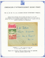 584 GUYANE - 1949/51 Lot De 9 Lettres Montées Sur Feuille D' Exposition Avec MIXTE FRANCE/GUYANE. TB. - Sonstige & Ohne Zuordnung