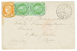 586 "VINH-LONG" : 1876 CG Paire 5c CERES + 40c CERES Obl. COCHINCHINE VINH-LONG Sur Env. Pour DIJON. TTB. - Sonstige & Ohne Zuordnung