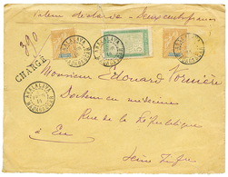 604 MADAGASCAR : 1914 30c(x2) + 5c Obl. ANALALAVA + CHARGE Sur Env(VD=200F) Pour La FRANCE. Superbe. - Other & Unclassified