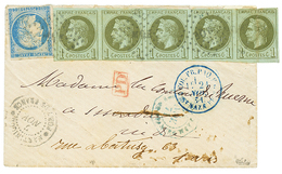 605 MARTINIQUE : 1871 CG 20c CERES + Bande De 5 Du 1c LAURE (1 Ex. Avec Pli) Obl. MQE Sur Enveloppe Au Tarif Militaire D - Sonstige & Ohne Zuordnung