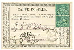 607 1885 COLONIES GENERALES 5c(x2) Obl. SAINT-PIERRE MARTINIQUE Pour BREME. Superbe. - Autres & Non Classés