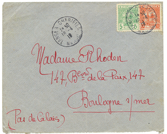 618 1919 POSTE CHERIFIENNE 5c + 10c Obl. TANGER CHERIFIEN MAROC Sur Env. Pour La FRANCE. TTB. - Other & Unclassified
