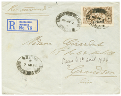 619 MAROC - Bureau ANGLAIS : 1926 3F On 2/6p On REGISTERED Envelope From MARRAKESH To SWITZERLAND. Vf. - Other & Unclassified