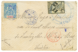 635 POSTE MILITAIRE : 1891 15c Obl. CORR. D'ARMEES NOUMEA + Vignette "AUX DRAPEAUX" Vert(trés Rare) Obl. Grand Cachet Bl - Altri & Non Classificati