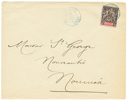 650 "GOMEN" : 1898 25c Obl. NLLE CALEDONIE GOMEN En Bleu Sur Enveloppe Pour NOUMEA. Superbe. - Sonstige & Ohne Zuordnung