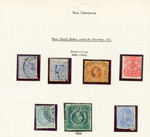 653 Lot 7 Timbres NEW SOUTH WALES(x6) + VICTORIA Obl. NOUMEA NOUVELLE CALEDONIE. RARE. TB. - Sonstige & Ohne Zuordnung