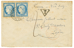 661 "Timbres De FRANCE Utilisés à La REUNION" : 1877 FRANCE Paire 25c CERES(n°60) Obl. Ambulant MARSEILLE A LYON SPECIAL - Other & Unclassified