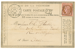 662 1877 COLONIES GENERALES 10c CERES + REUNION SAINT-PIERRE Sur CARTE PRECURSEUR Pour ST DENIS. TTB. - Autres & Non Classés