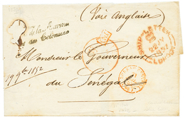 665 1852 Mre De La MARINE ET DES COLONIES + BUREAU CENTRAL(60) + PD Rouge+ LONDON SHIP-LETTER Sur Enveloppe(pd) Pour LE  - Altri & Non Classificati