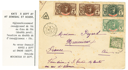 676 HT SENEGAL ET NIGER 1907 1c+ 2c(x2) + 5c Obl. KATI + FRANCE 20c TAXE Sur Env. Pour La FRANCE. TB. - Autres & Non Classés