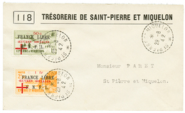 695 1942 FRANCE LIBRE Surch. CROIX ROUGE ( Red Cross ) N°310 + N°311 Obl. Sur Env. Locale. Cote Des Timbres Détachés = 2 - Sonstige & Ohne Zuordnung