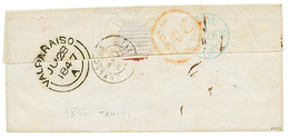 697 TAHITI Via VALPARAISO Pour La FRANCE : 1847 COLONIES ART.13 + Taxe 17 Sur Lettre Avec Texte De PAPEETE Pour La FRANC - Autres & Non Classés